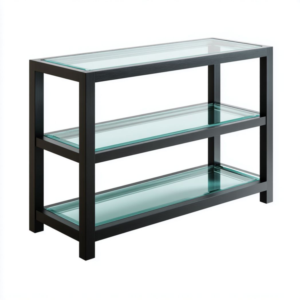 Glas-Und-Metall-Konsolentisch für Wohnbereiche-Glas und Metall-120 x 40 x 80