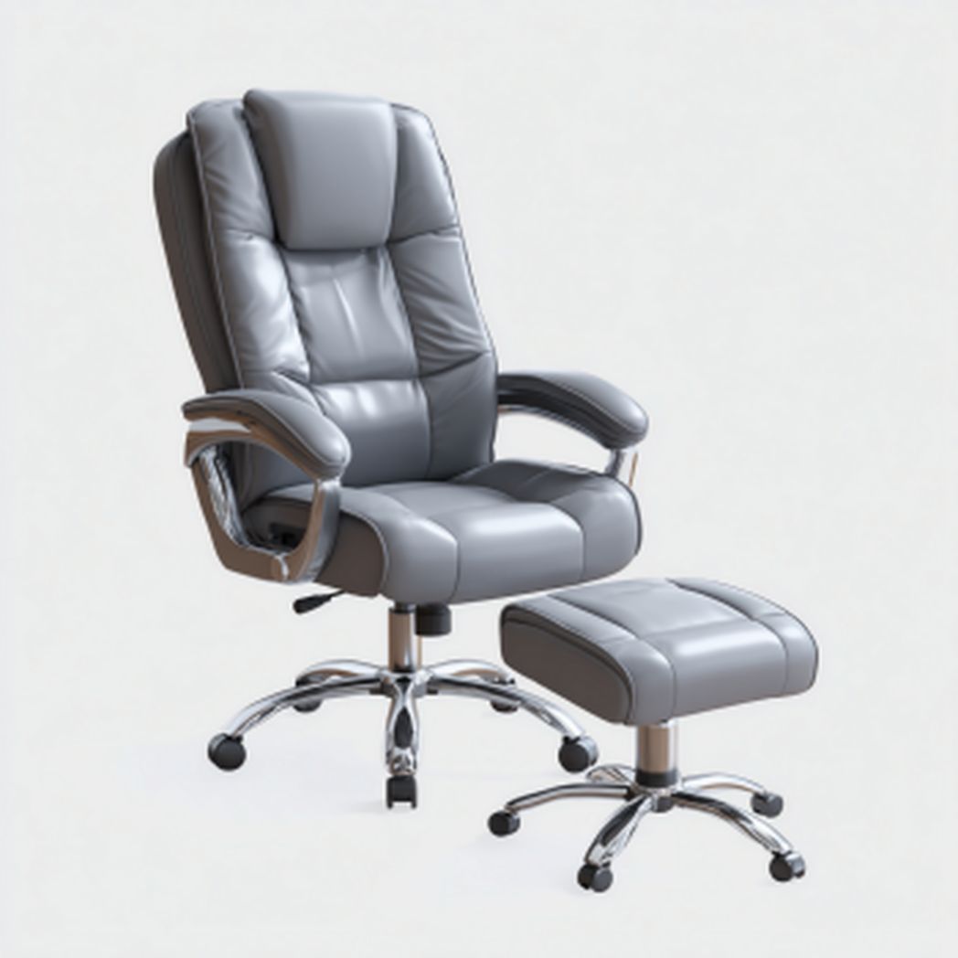 Bürostuhl mit Fußstütze aus Kunstleder-70 x 70 x 115