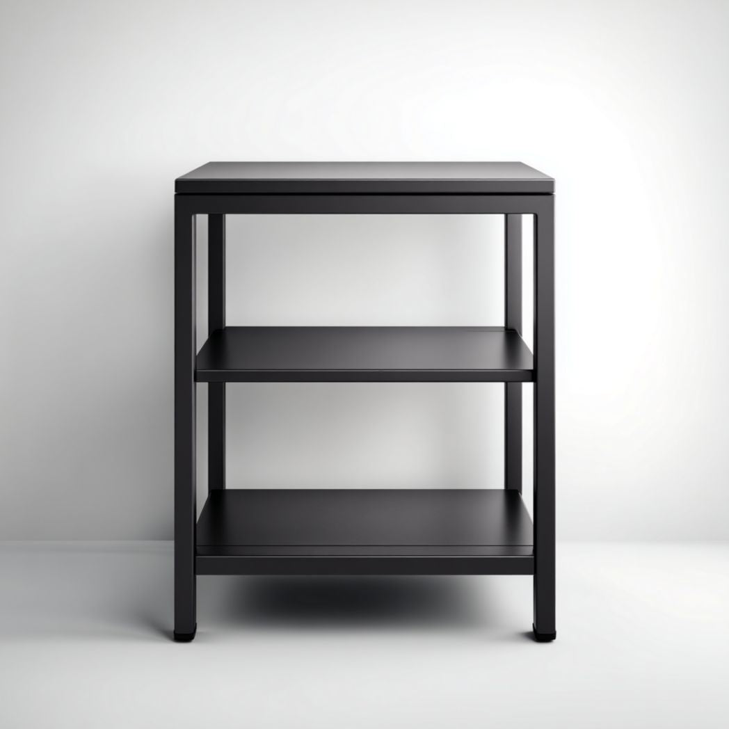 Beistelltisch aus Metall mit zwei Ablagen für Wohnräume - 60 x 40 x 80