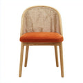 Stuhl mit Rattangeflecht und Polstersitz für Essbereiche aus Holz-45 x 45 x 85